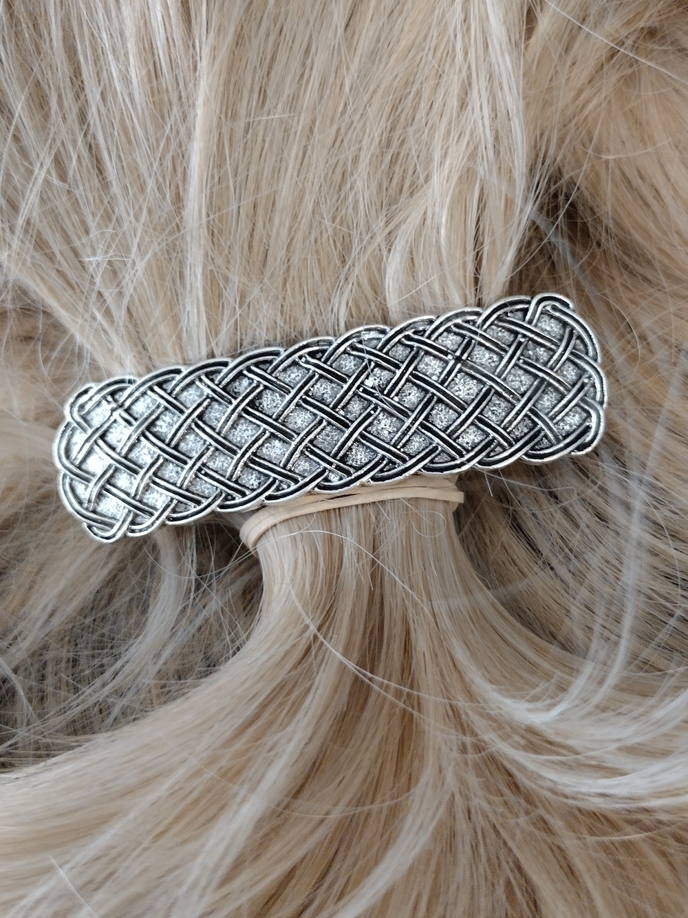 * NWOT* Silver Braided Metal Hair Barrette - Women Accessories